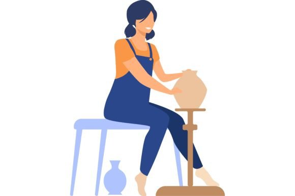 Download Smiling Female Artists Creating Ceramic - Artists Collection