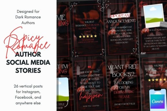 Download Canva Romance Author Story Templates - Story Collection